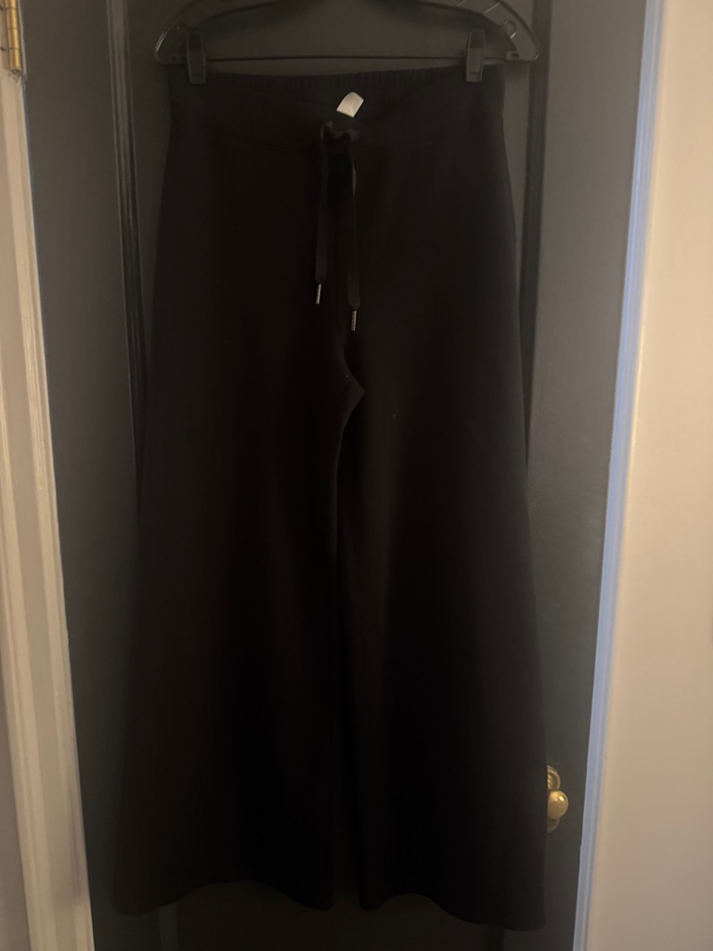 Spanx Wide Leg Black Drawstring Sweatpants - Picture 3 of 4